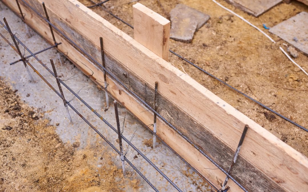 concrete form set up for a new concrete project